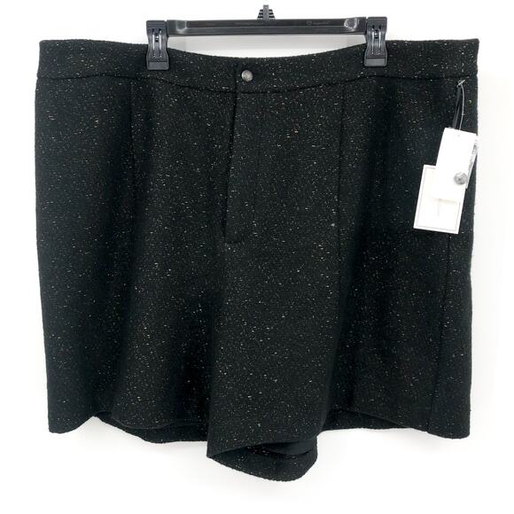 1. STATE Womens Tweed Dress Shorts 16W Rich Black Gold Speckled NWT - Picture 3 of 8